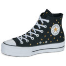 Converse LIFT PLATFORM EMBROIDERED STARS Nero Sneakers alte Donna - 4