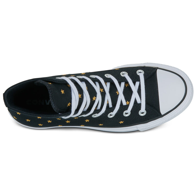 Converse LIFT PLATFORM EMBROIDERED STARS Nero Sneakers alte Donna - 6