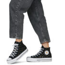 Converse LIFT PLATFORM EMBROIDERED STARS Nero Sneakers alte Donna - 8