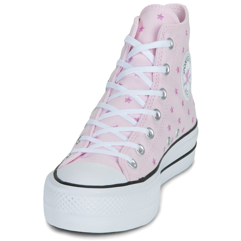 Converse LIFT PLATFORM EMBROIDERED STARS Rosa Sneakers alte Donna - 3