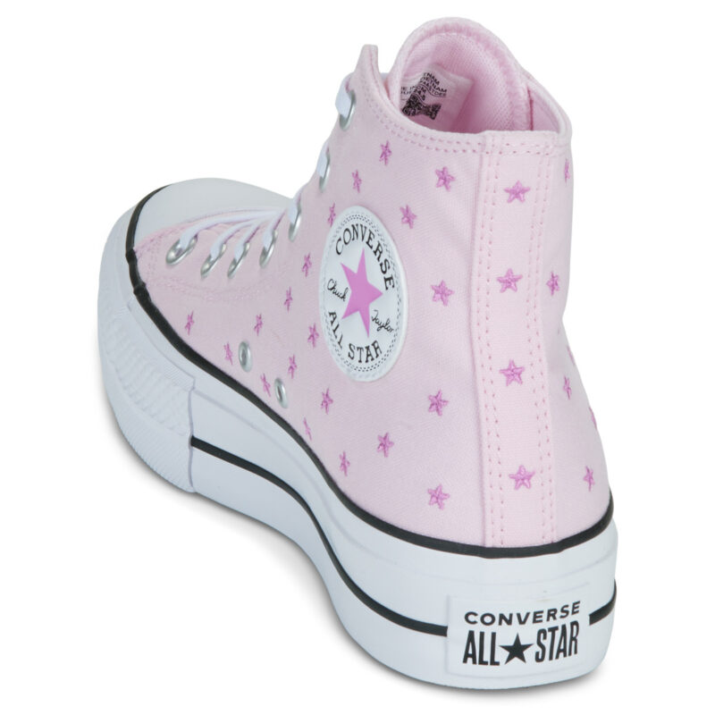 Converse LIFT PLATFORM EMBROIDERED STARS Rosa Sneakers alte Donna - 5