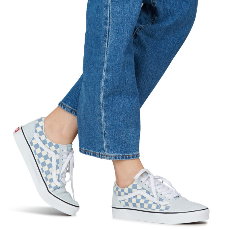 Vans  Old Skool CHECKERBOARD Dawn Mist  Blu -  Sneakers basse Donna - 8