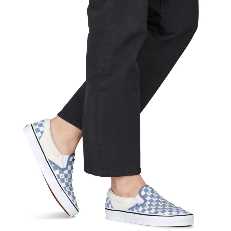 Vans Classic Slip-On RHINESTONE Glacial Slate Blu Slip on Donna - 8