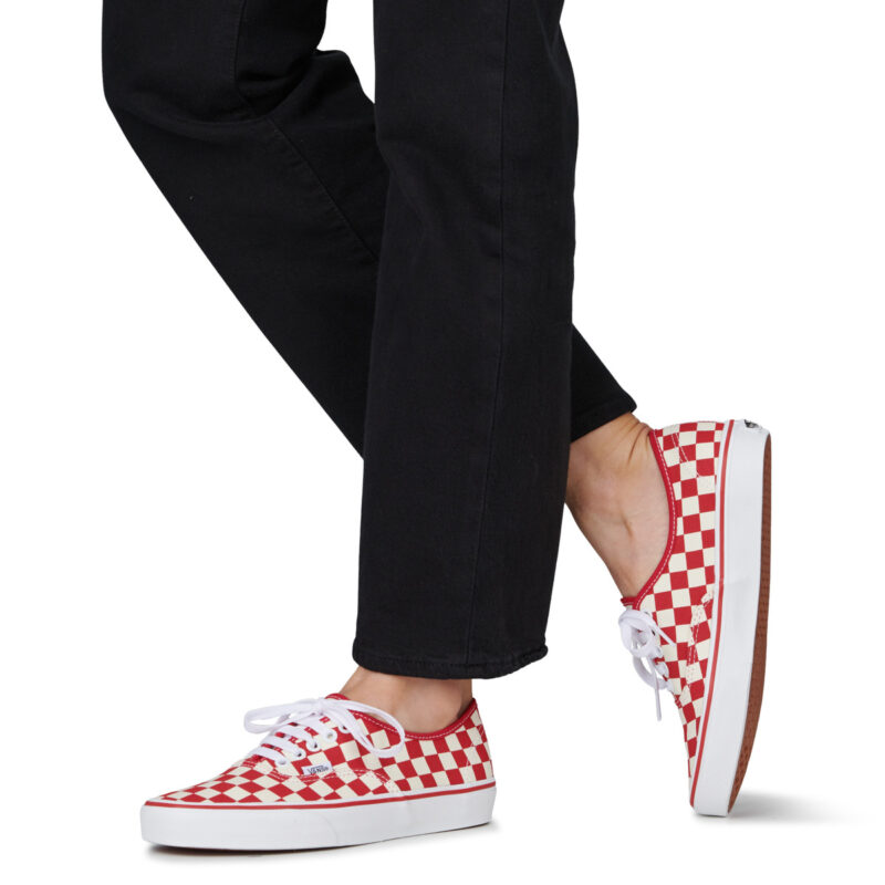 Vans Authentic R30 - PRIMARY CHECK RACING RED/WHITE Red Low-top Sneakers Women - 8