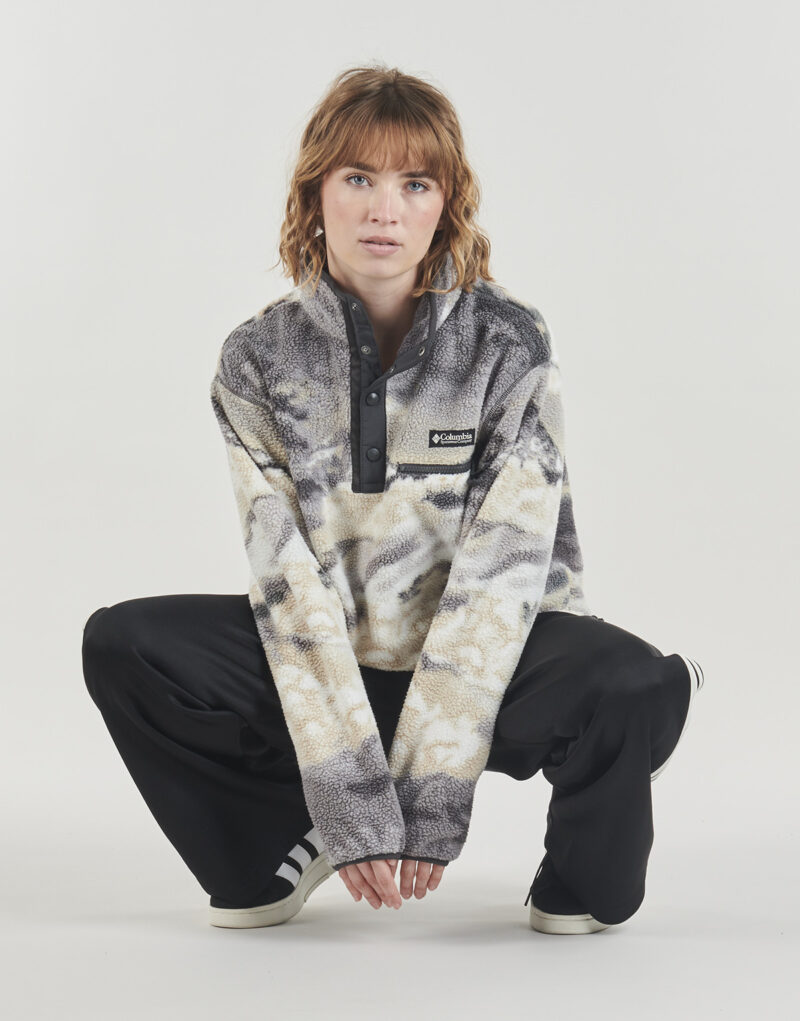 Columbia HELVETIA II PRINTED CROPPED HALF SNAP FLEECE Grau Sweatshirts Damen - 2