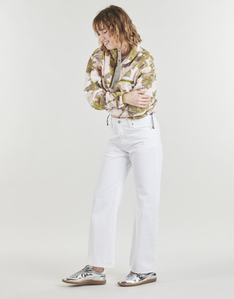 Felpa Columbia HELVETIA II PRINTED CROPPED HALF SNAP FLEECE Rosa Felpe Donna - 3