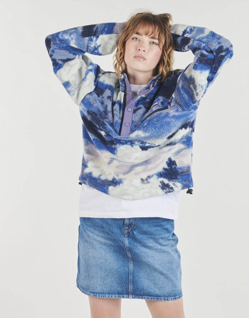 Sweatshirt Columbia HELVETIA II PRINTED CROPPED HALF SNAP FLEECE Blau Sweatshirts Damen - 2