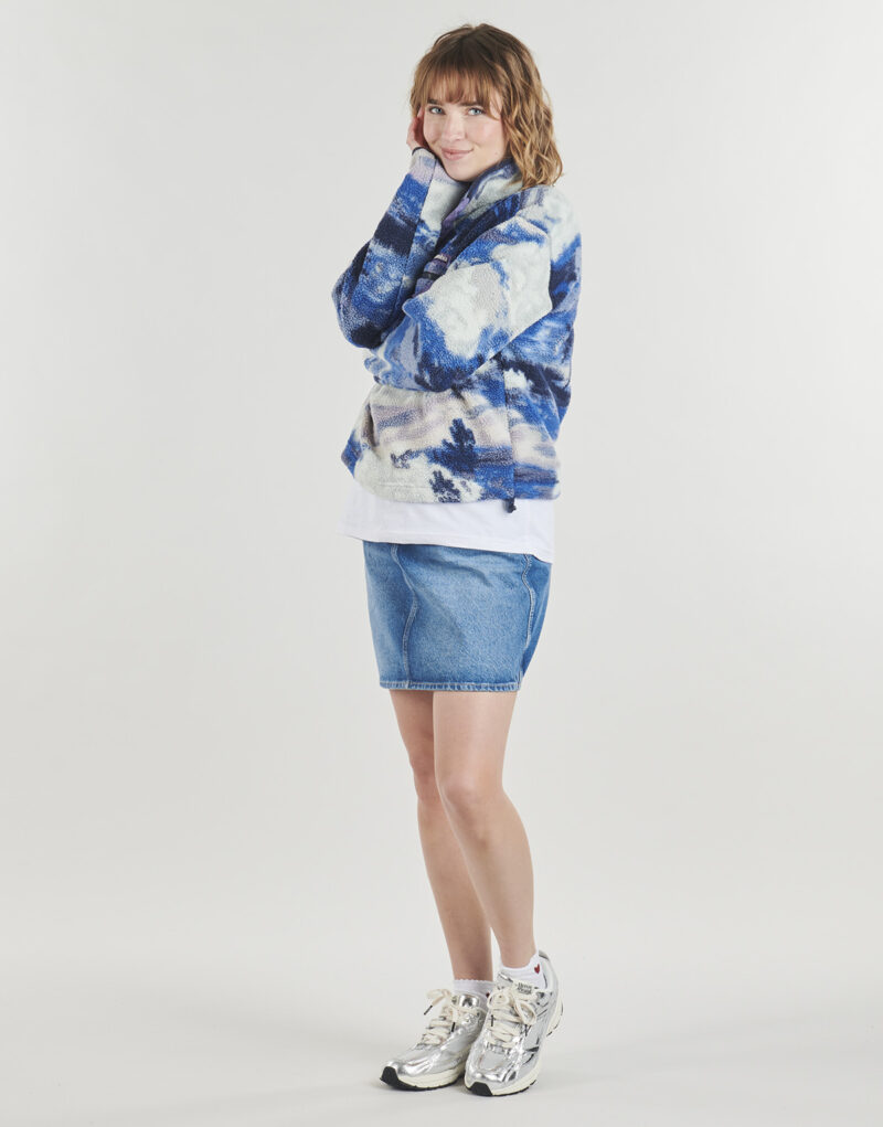 Sweatshirt Columbia HELVETIA II PRINTED CROPPED HALF SNAP FLEECE Blau Sweatshirts Damen - 3