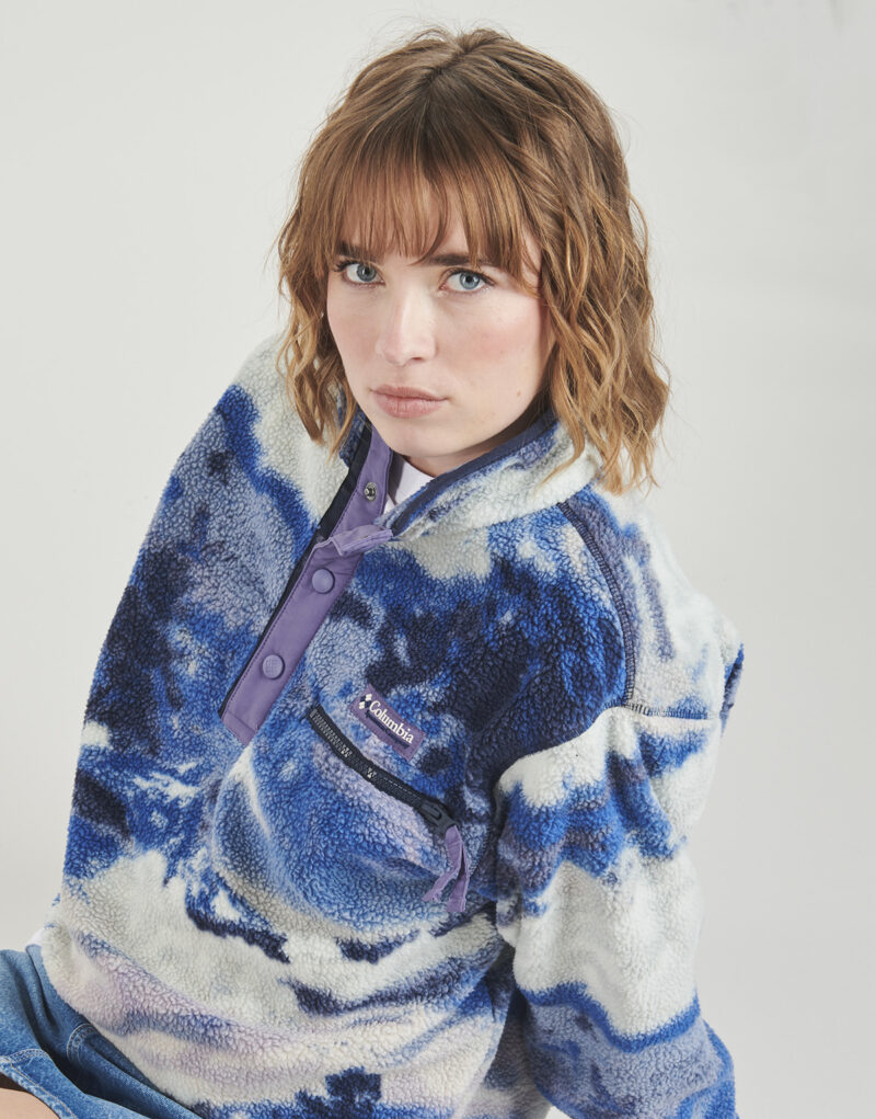 Sweatshirt Columbia HELVETIA II PRINTED CROPPED HALF SNAP FLEECE Blau Sweatshirts Damen - 5