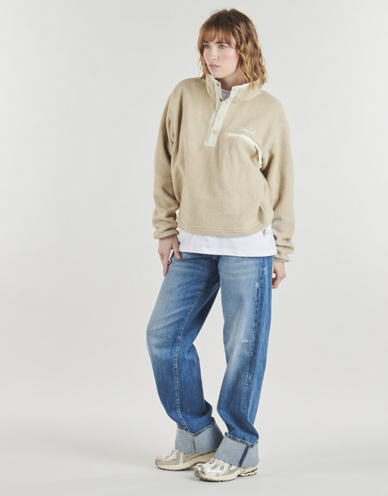 Columbia HELVETIA II Cropped Half Snap Fleece Sweatshirt Beige Damen Sweatshirts - 3
