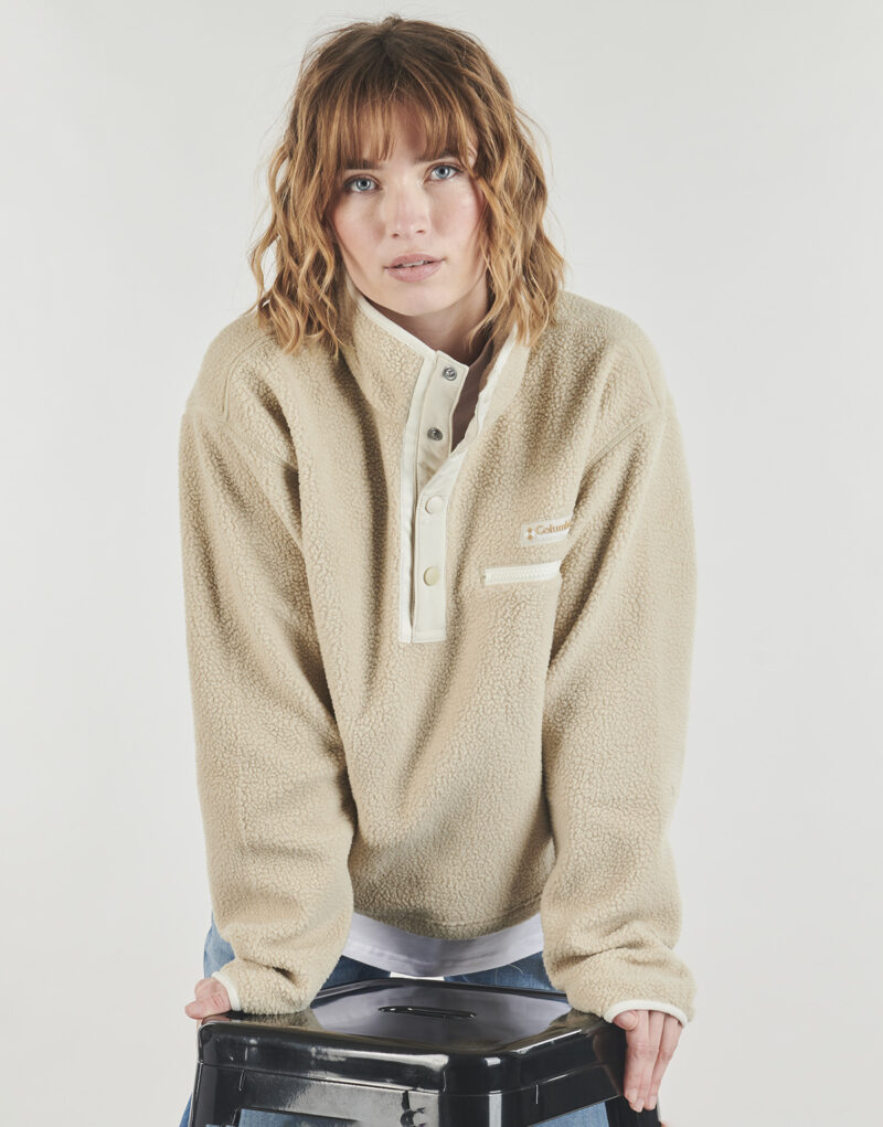 Columbia HELVETIA II Cropped Half Snap Fleece Sweatshirt Beige Damen Sweatshirts - 5