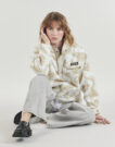 Columbia HELVETIA II bedrucktes, kurzes Fleece-Sweatshirt mit halben Druckkn&ouml;pfen, Beige, Damen-Sweatshirt - 2