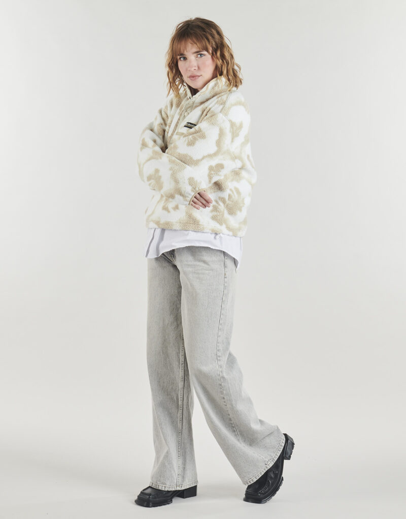 Columbia HELVETIA II bedrucktes, kurzes Fleece-Sweatshirt mit halben Druckkn&ouml;pfen, Beige, Damen-Sweatshirt - 3