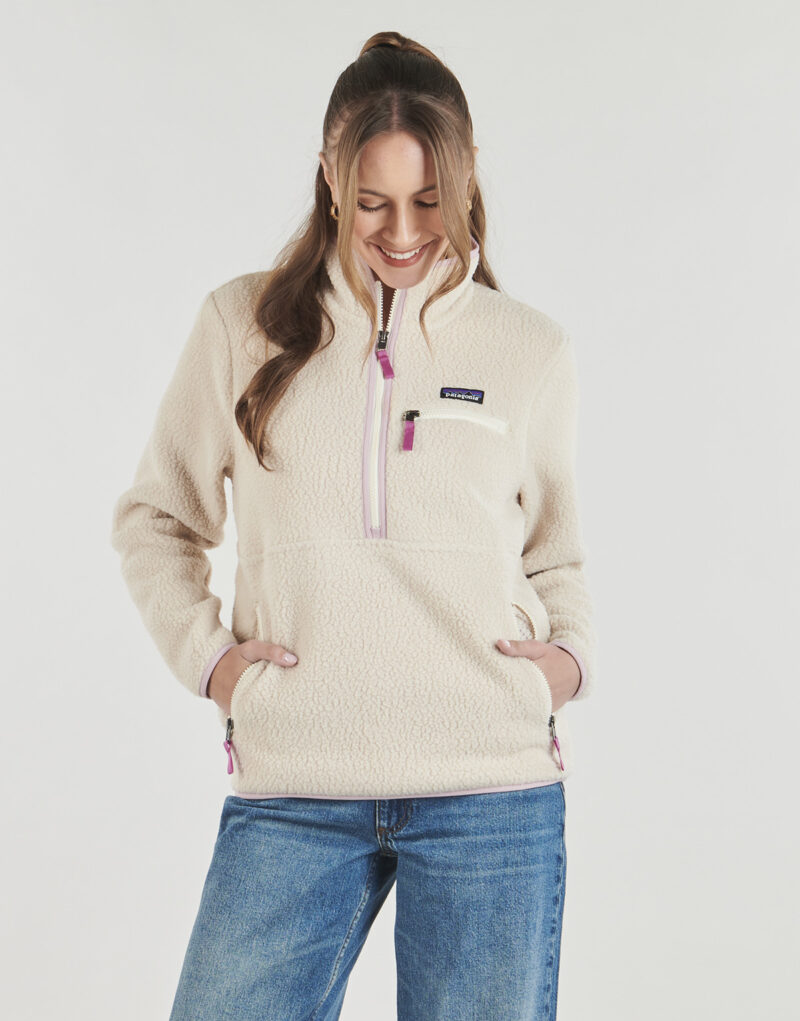 Felpa Patagonia W'S RETRO PILE MARSUPIAL Beige Felpe Donna - 2