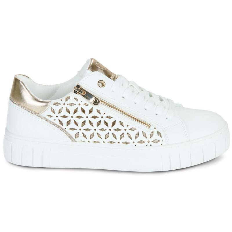 Marco Tozzi 2-23701-42-197 Wei&szlig;e Damen-Sneaker, niedrig geschnitten - Gr&ouml;&szlig;e 2