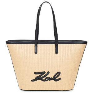Karl Lagerfeld K/SIGNATURE RAFFIA MD TOTE Beige Borse Shopping Donna