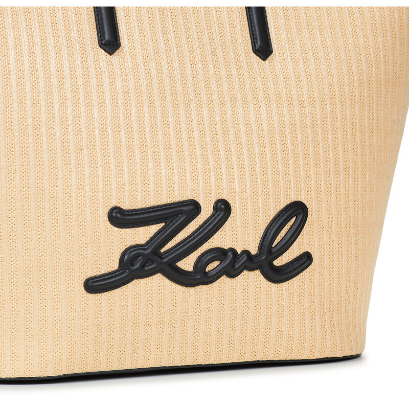 Karl Lagerfeld K/SIGNATURE RAFFIA MD TOTE Beige Borse Shopping Donna - 4