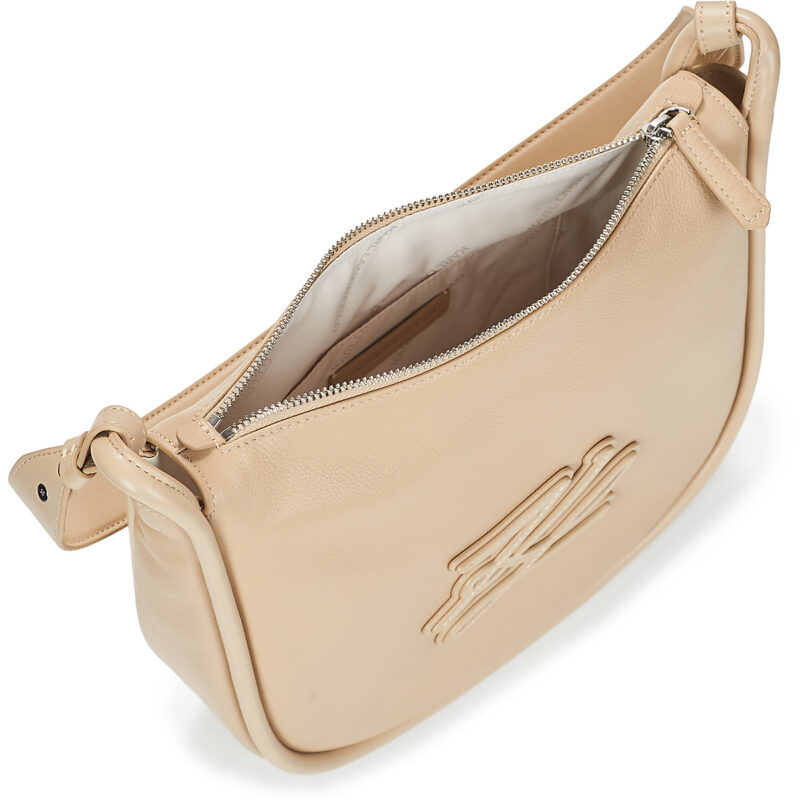 Karl Lagerfeld Sacs bandouli&egrave;re femme beiges K/AUTOGRAPH PATCH HALFMOON SHB - 5