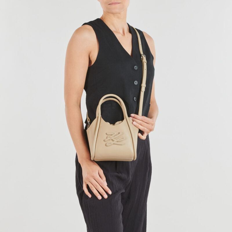 Karl Lagerfeld K/AUTOGRAPH PATCH MINI TOTE Beige Borsa a tracolla Donna - 6