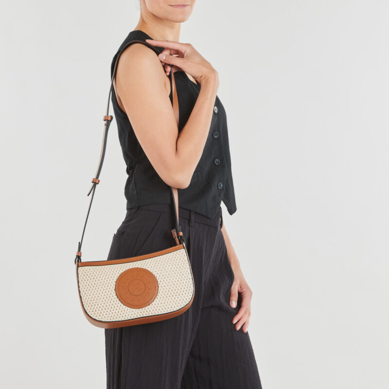 Karl Lagerfeld K/CIRCLE SADDLE CB RAFFIA MESH Beige Borsa a tracolla Donna - 6