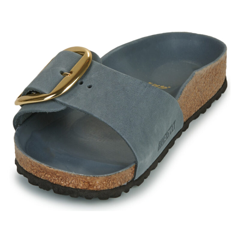 BIRKENSTOCK Madrid Big Buckle Oiled / Pelle / Basalt / Grey / Narrow Blue Women's Slipper - 3