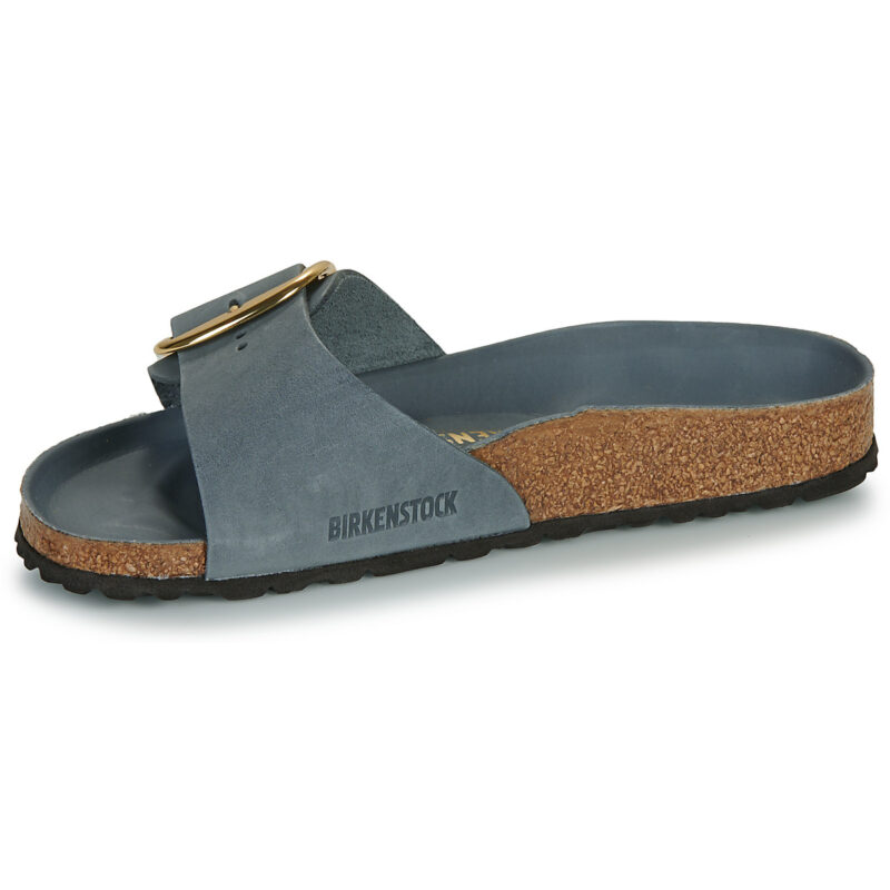 BIRKENSTOCK Madrid Big Buckle Oiled / Pelle / Basalt / Grey / Narrow Blue Women's Slipper - 4