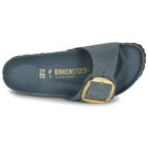BIRKENSTOCK Madrid Big Buckle Oiled / Pelle / Basalt / Grey / Narrow Blue Women's Slipper - 6