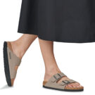 BIRKENSTOCK Arizona Birkibuc / Grigio / Taupe / Stretto Beige Ciabatta Donna - 8