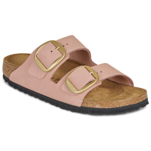 BIRKENSTOCK Arizona Damenhausschuh mit gro&szlig;er Schnalle aus Nubukleder / Weich / Rosa / Normalrosa