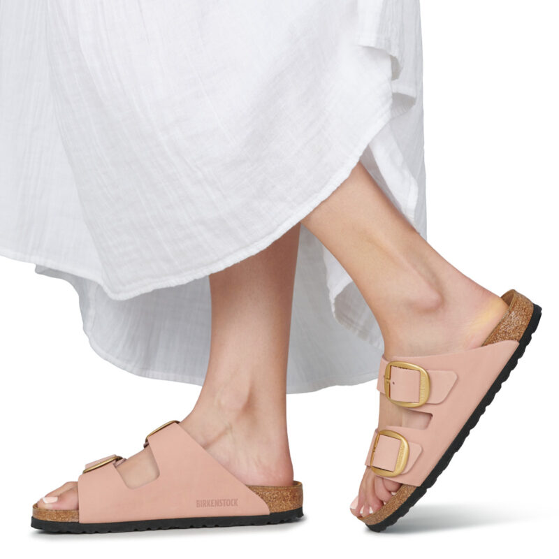 BIRKENSTOCK Arizona Big Buckle Nubuck / Soft / Pink / Regular Rosa Ciabatta Donna - 8