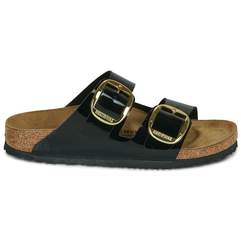 BIRKENSTOCK Arizona Big Buckle Patent / Black / Gold / Narrow Black Women's Clogs - 2