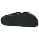 BIRKENSTOCK Arizona Big Buckle Patent / Black / Gold / Narrow Black Women's Clogs - 7