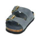 BIRKENSTOCK Arizona Big Buckle Oiled / Pelle / Basalt / Grey / Narrow Blue Women's Slipper - 3