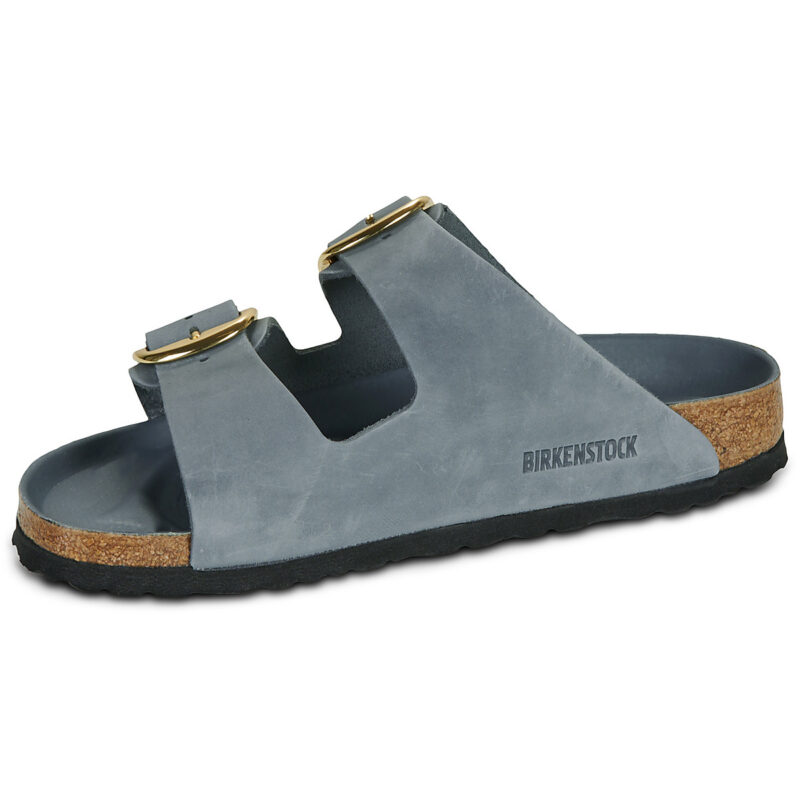 BIRKENSTOCK Arizona Big Buckle Oiled / Pelle / Basalt / Grey / Narrow Blue Women's Slipper - 4