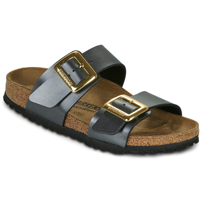 BIRKENSTOCK Sydney Cushion Buckle Birko-flor / Metallic / Black / Narrow Black Women's Slipper - 1