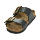 BIRKENSTOCK Sydney Cushion Buckle Birko-flor / Metallic / Black / Narrow Black Women's Slipper - 3