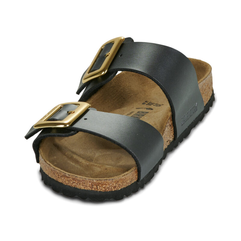BIRKENSTOCK Sydney Cushion Buckle Birko-flor / Metallic / Black / Narrow Black Women's Slipper - 3