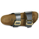 BIRKENSTOCK Sydney Cushion Buckle Birko-flor / Metallic / Black / Narrow Black Women's Slipper - 6