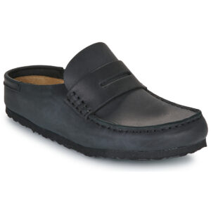 BIRKENSTOCK Naples Leder / Ge&ouml;lt / Schwarz / Schmal Schwarz Clogs Damen