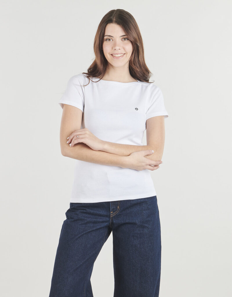 Camiseta Petit Bateau COL AMIRAL Blanca de manga corta para mujer - 2