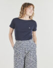 T-shirt Petit Bateau TEE SHIRT COL AMIRAL Marine T-shirt maniche corte Donna - 2