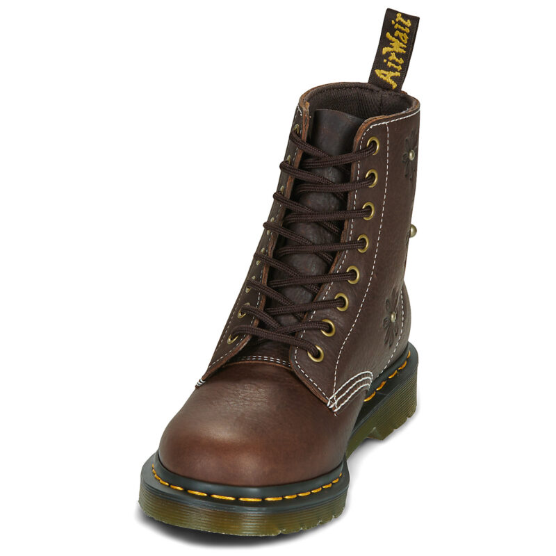 Dr. Martens Pascal Flower Dark Brown Grizzly Marrone Stivaletti Donna - 3