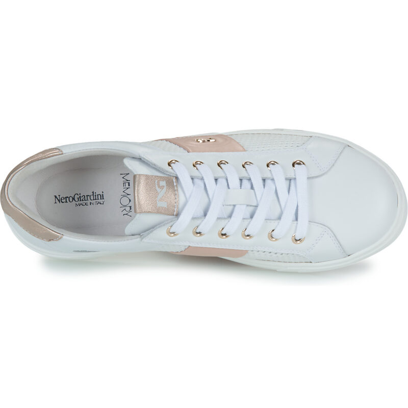 NeroGiardini E615250D-707 Wei&szlig;e Damen-Sneaker, niedrig geschnitten - Gr&ouml;&szlig;e 6