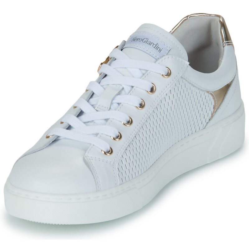 NeroGiardini E615252D-707 Wei&szlig;e Damen-Sneaker, niedrig geschnitten - Gr&ouml;&szlig;e 3