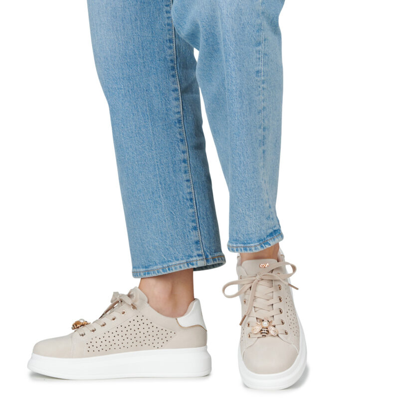 Ex&eacute; Shoes 66-61EX16-PU-OFF-WHITE Beige Sneakers basse Donna - 8