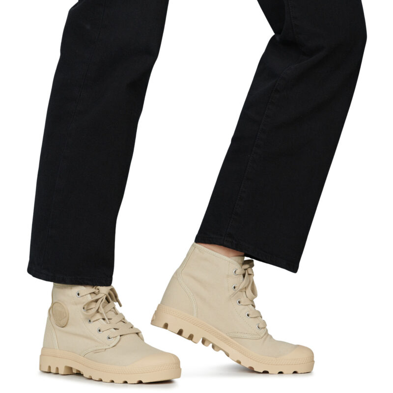 Palladium PAMPA HI Beige Damen-Sneaker mit Absatz - Gr&ouml;&szlig;e 8