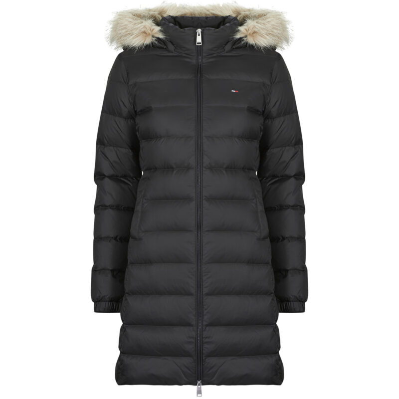 Piumino Tommy Jeans TJW ESSENTIAL HOODED DOWN COAT Nero Piumini Donna - 1