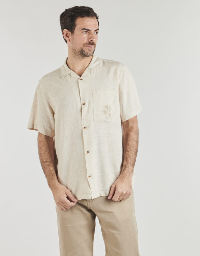 Short-sleeved shirt Deeluxe ZALTOR SH M Beige Men's Short Sleeve Shirts - 2