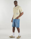 Kurzarmhemd Element SEERSUCKER-STICKEREI S Beige Herren Kurzarmhemden - 3