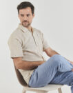 Camicia a maniche corte Only & Sons ONSCAIDEN LIFE SS SOL RES LINEN Beige Camicie a maniche corte Uomo - 5